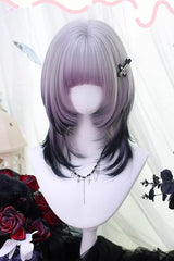 Purple Gradient Air Bangs Bob Sweet Lolita Short Wig - Product - 3