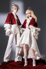 White [Day and Night Song] Long Sleeves Ruffle Ouji Gothic Lolita Skirt Pants - Product - 4