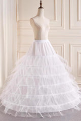White Multi-Layered Hanayome Fishbone Sweet Lolita Long Petticoat - White(Version-1) - 1