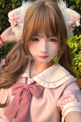 Peach Linen Japanese JK Style Wavy Curly Sweet Lolita Wig - Product - 7