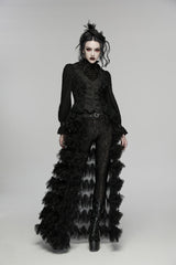 Black V Collar Sleeveless Cut-Out Lace Slim Women's Gothic Cool Vest - Product - 6