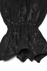 Black Stand Collar Long Puff Sleeves Print Asymmetric Men's Gothic Blouse - Product - 7