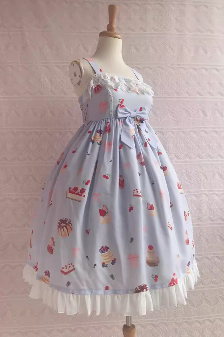 Strawberry Fruit Dessert Print Ruffle Bowknot Lace Sweet Lolita Jsk Dress 5 Colors - Product - 5