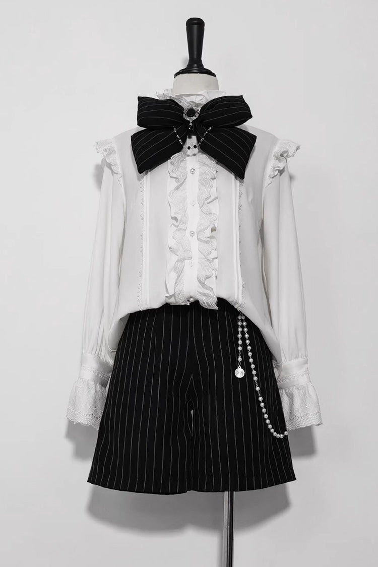 White Rabbit Theater Jacquard Version Ouji Lolita Shirt - White - 1