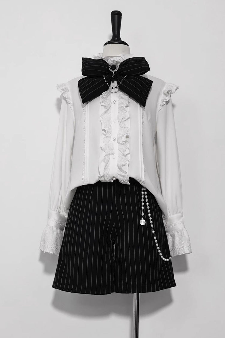 White Rabbit Theater Jacquard Version Ouji Lolita Shirt - White - 1
