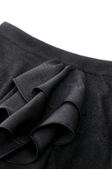 Black Women's Gothic Side Slit Ruffled Slim Fit Fishtail Skirt - Product - 15