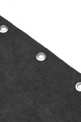 Black Metal Buckle PU Leather Buckle Lace-Up Sheer Women's Steampunk Long Skirt - Product - 14