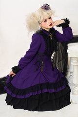 Point Manor Solid Color Stand Collar Long Sleeves Multi-layer Ruffle Gothic Lolita Dress 5 Colors - Product - 8