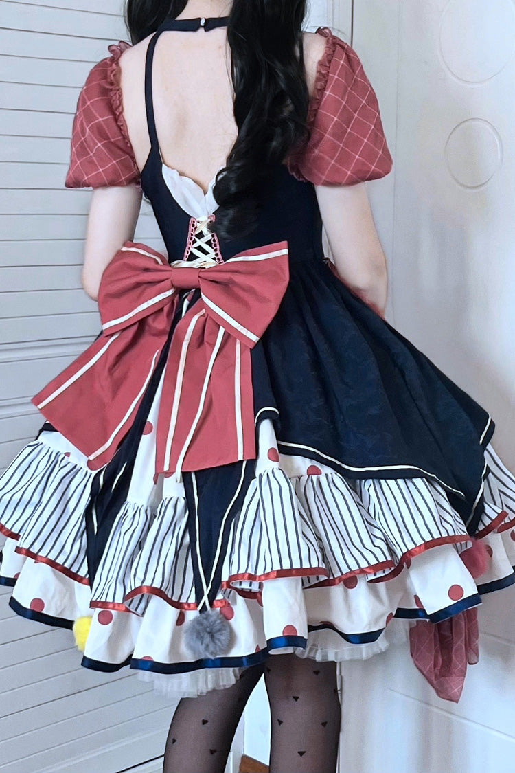 Multi-Color Circus Short Sleeves Multi-layer Print Ruffle Bowknot Sweet Lolita Dress - Product - 10