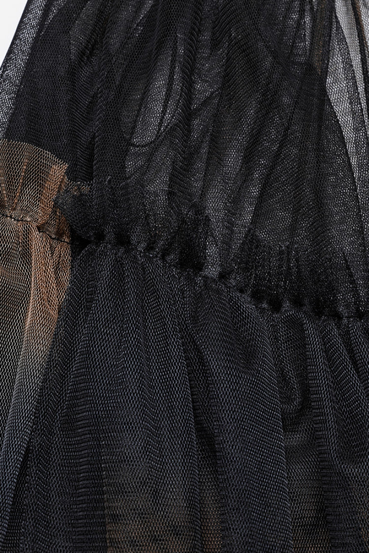 Ruffle Mesh Buckle Women's Steampunk Long Overskirt 3 Colors - Product - 22