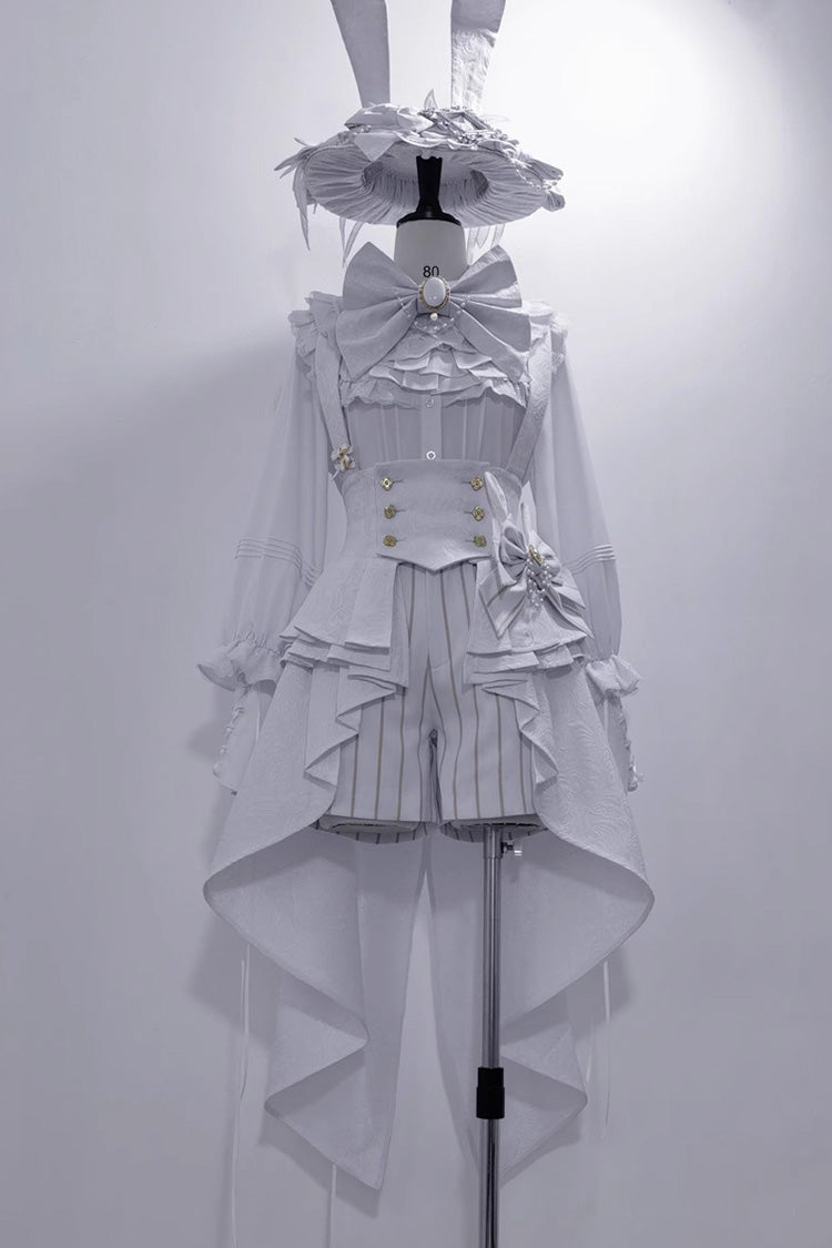 White Rabbit Theater Striped Print Ouji Fashion Handsome Lolita Shorts - Product - 2