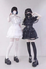 Sweet Ruffle Bowknot Lace Jirai Kei Japanese Blouse 2 Colors - Product - 9