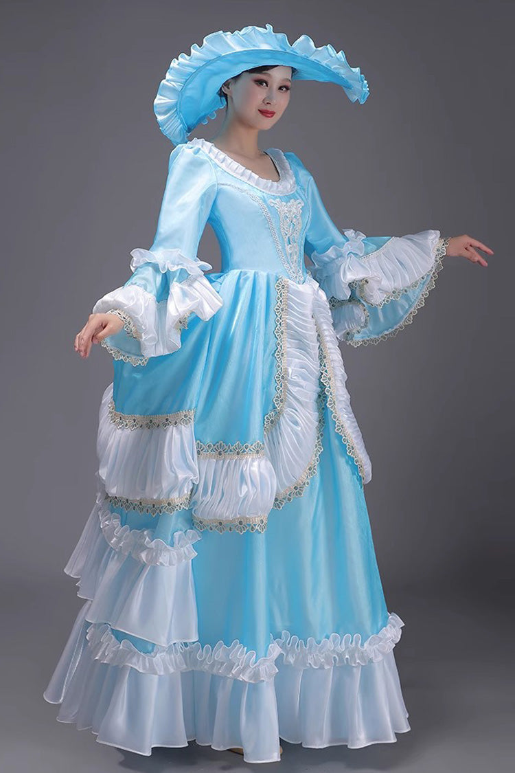 European Style Long Sleeves Multi-layer Ruffle Classic Elegant Princess Victorian Dress 3 Colors - Product - 8