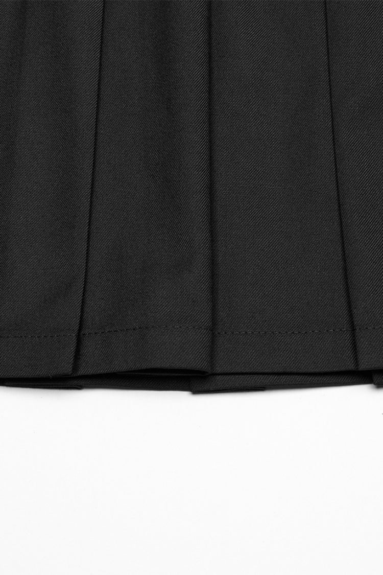 Black Skull Ruffle Buckle Women's Punk Pleated Skirt - Product - 8