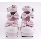 Pink Heel High Beautiful Synthetic Leather Round Straps Platform Sweet Lolita Shoes - Product - 2