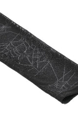 Black Long Sleeves Lace-Up Spiderweb Women's Gothic Elegant Witch Long Dress - Product - 16