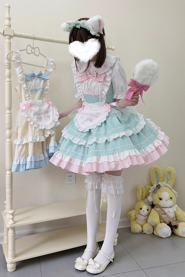 Cat Ear Story Multi-layer Ruffle Bowknot Sweet Lolita Jsk Dress 4 Colors - Product - 17