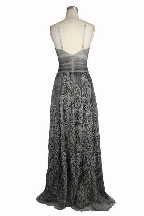 Punk Wedding Embroidery Smoky Pattern Sexy  Silk Chiffon Halter Womens Dress - Product - 7