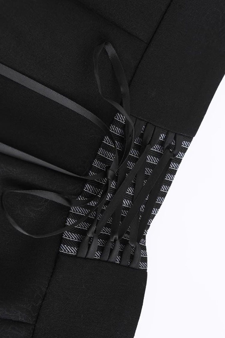 Black Eternal Dawn Retro Elegant Handsome Neutral Prince Gothic Ouji Shorts - Product - 5