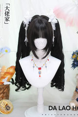 Black With Roman Roll Ponytail Sweet Lolita Short Wigs - Product - 3
