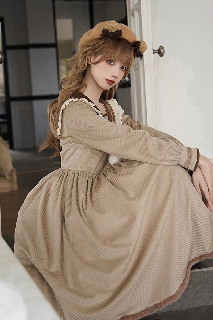 Brown Coco Diary Long Sleeves Autumn Winter Sweet Princess (Dress Only) detail view 5