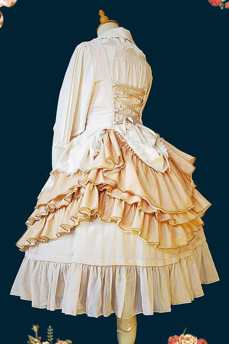 [Waltz] Triple-Layered Ruffle Stitching Lace Sweet Lolita Dress 2 Colors - Product - 6