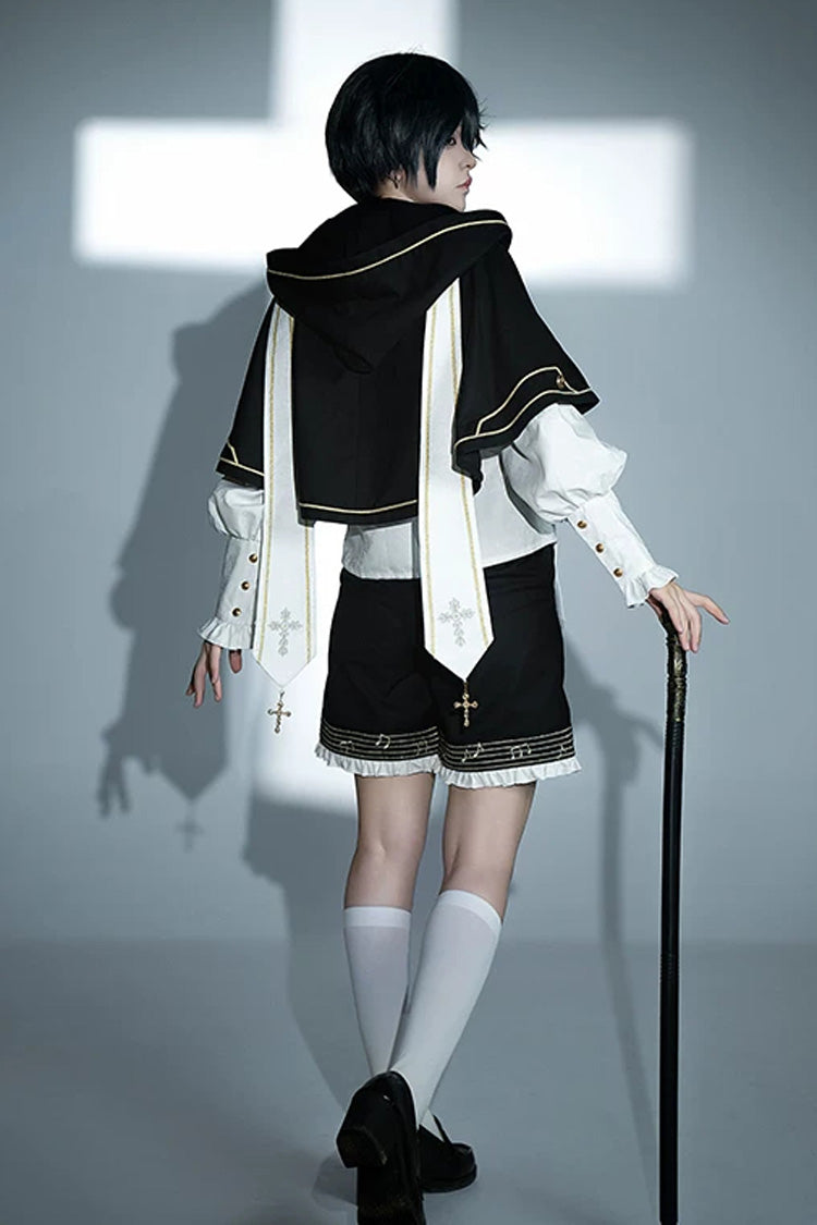 ブラック [The Choir of The Church] 長袖 リボン チェーン-Decorated ゴシック 王子系ロリータ セット 商品画像