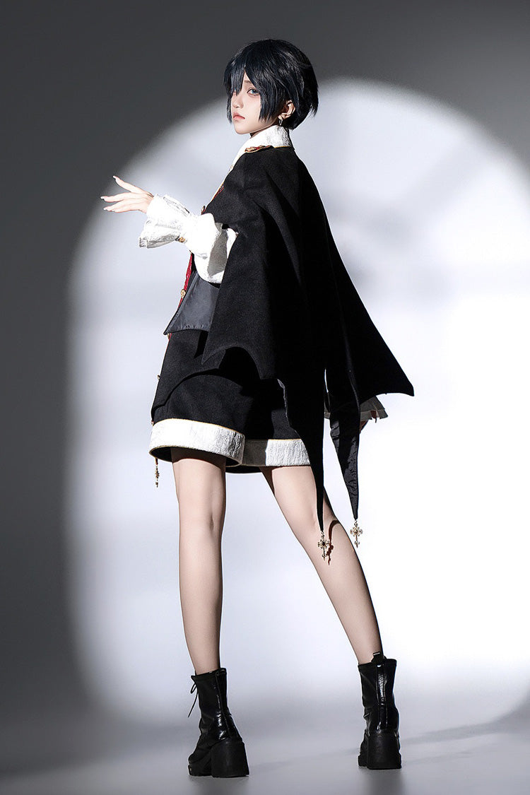 Black [Vampire Noble Court] Long Sleeves Embroidery Gothic Prince Handsome Ouji Lolita Set - Product - 7