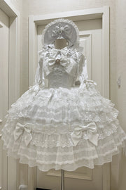 White Dream Prolog-Puppe, mehrschichtig, Schleife, Spitze, süße Prinzessin (Kleid einzeln), Vorderansicht