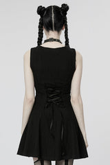 V Collar Sleeveless Buckle Women's Steampunk Dress 2 Color - Product - 3