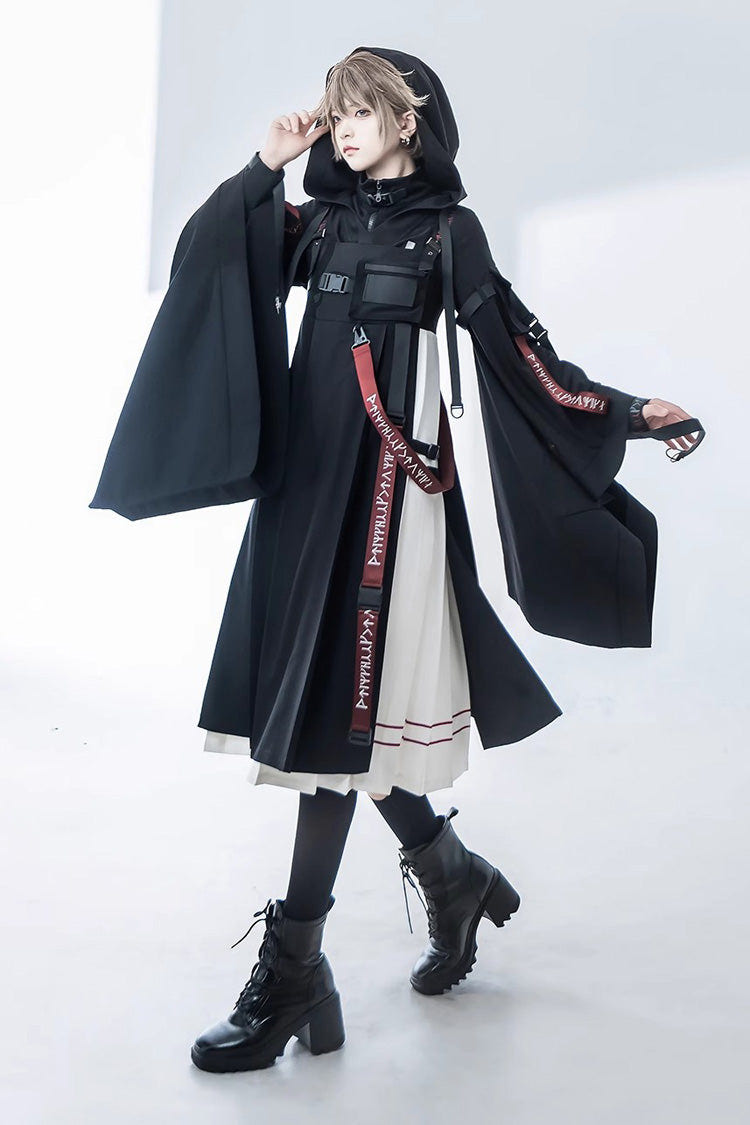 Black Unmarked Blade Ruffle Gothic Handsome Ouji Lolita Jsk Dress - Product - 8