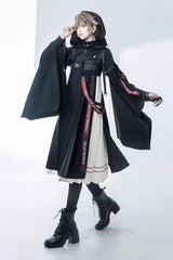 Black Unmarked Blade Ruffle Gothic Handsome Ouji Lolita Jsk Dress - Product - 8