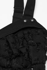 Black Sleeveless Lace-Up Rivet Women's Punk Vest - Product - 6