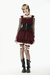 Black Floral Pattern Lace-Up Zippered Women's Gothic Waist Corset - Product - 7