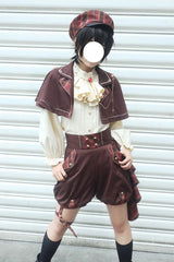 Queen Chess Game Ouji Fashion Military Cool Lolita Set 2 Colors - Brown - 1