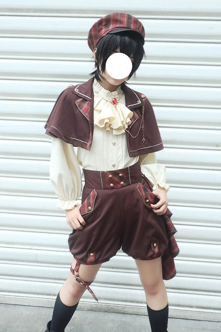 Queen Chess Game Ouji Fashion Military Cool Lolita Set 2 Colors - Brown - 1