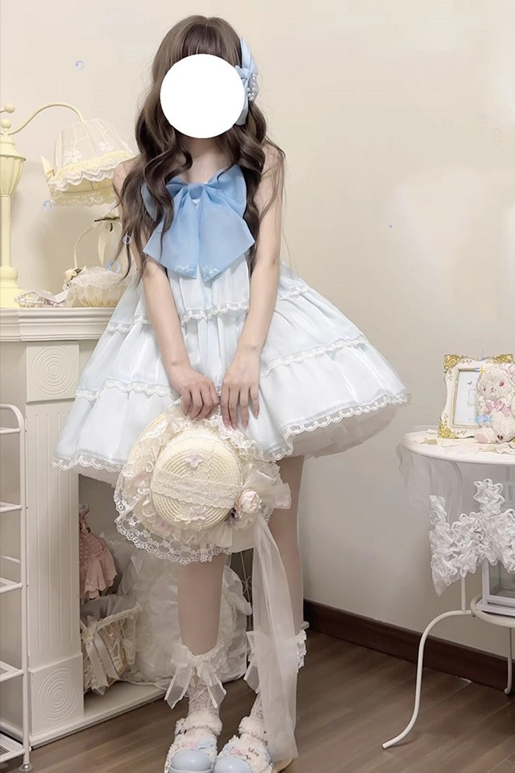 Seaside Pearls High Waisted Multi-layer Bowknot Sweet Lolita Jsk Dress 2 Colors - Product - 6