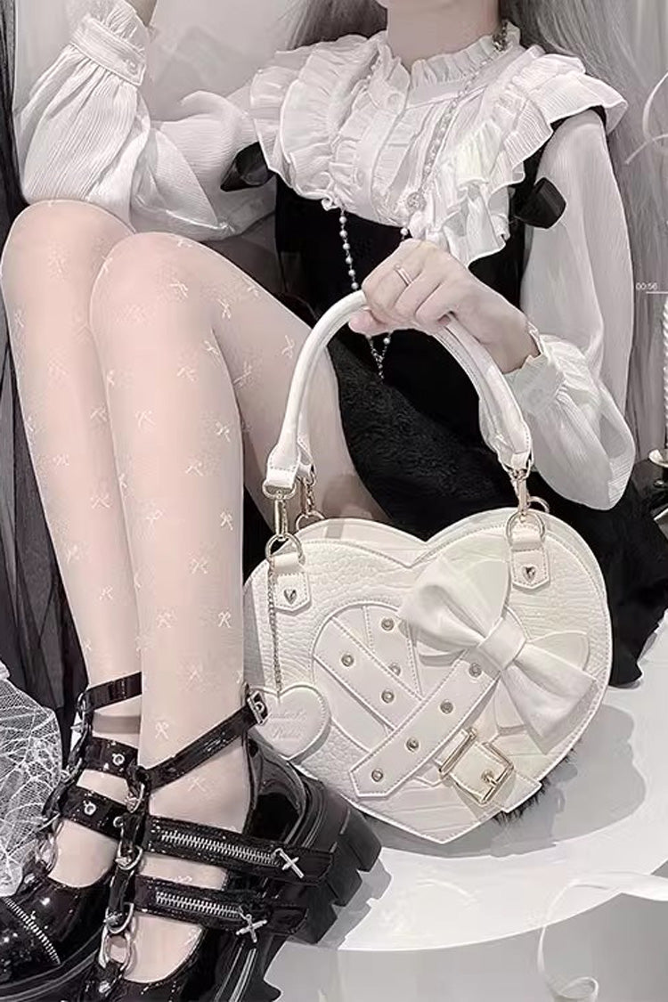 Witch Tea Break Heart Shaped Bowknot Buckle Gothic Lolita Bag 2 Colors - Product - 10