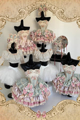 [Ribbon Dance] Multi-Layered Ruffle Bowknot Lace-Up Sweet Princess Lolita Dress 3 Colors - Product - 11