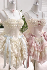 Dream of Love Multi-Layered Ruffle Bowknot Lace Sweet Lolita Dress 2 Colors - Product - 15