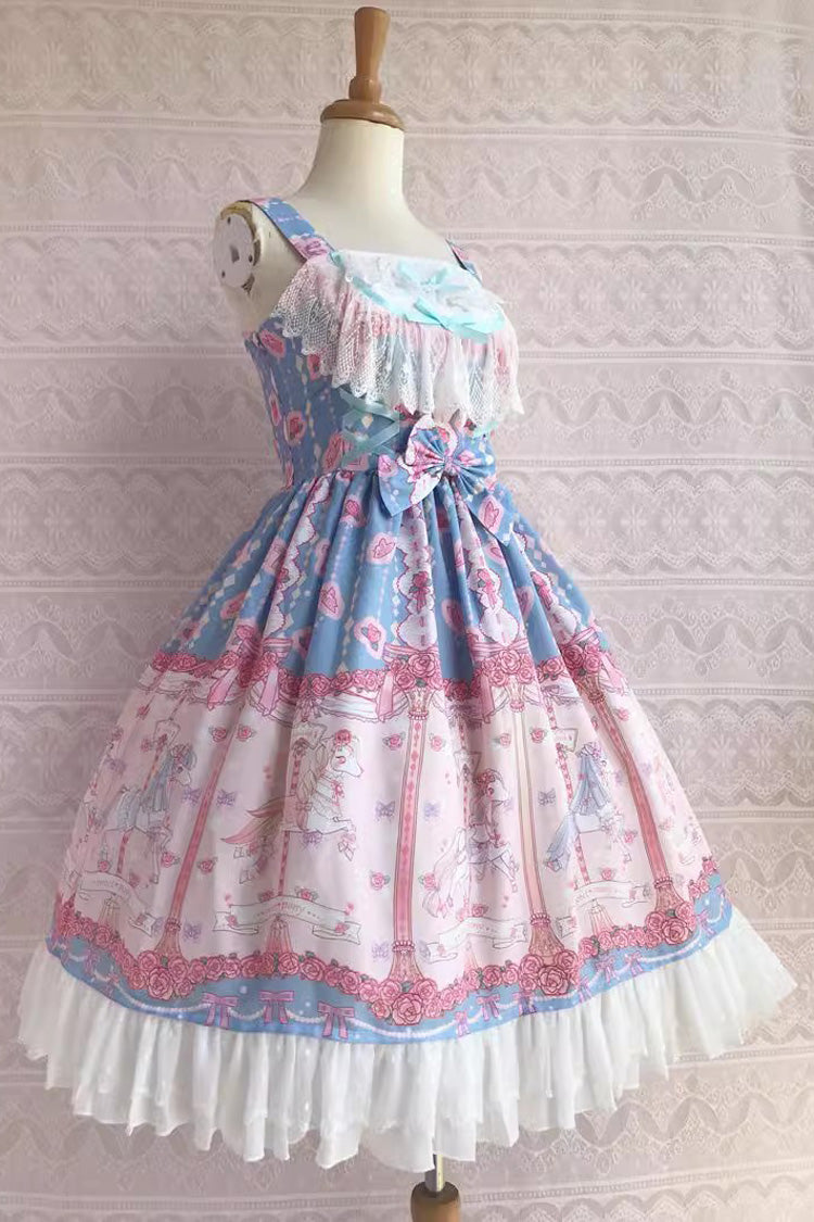 Rose Trojan Print Ruffle Bowknot Sweet (Dress Only) detail view 8