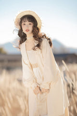 White Chinese Style Bronzing Flower Embroidery Sweet Lolita Jsk Dress - Product - 2