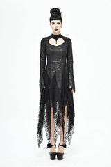 Black Dragon Spine Hole Decoration Long Sleeves Gothic Dress - Product - 2