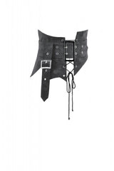 Washed Black Lace-Up Buckled Eyelet Women's Punk Asymmetric Corset Waist Belt - Product - 3