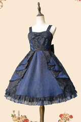 Black/Blue Ruffle Cardigan Bowknot Lace Classic Lolita Dress - Product - 8