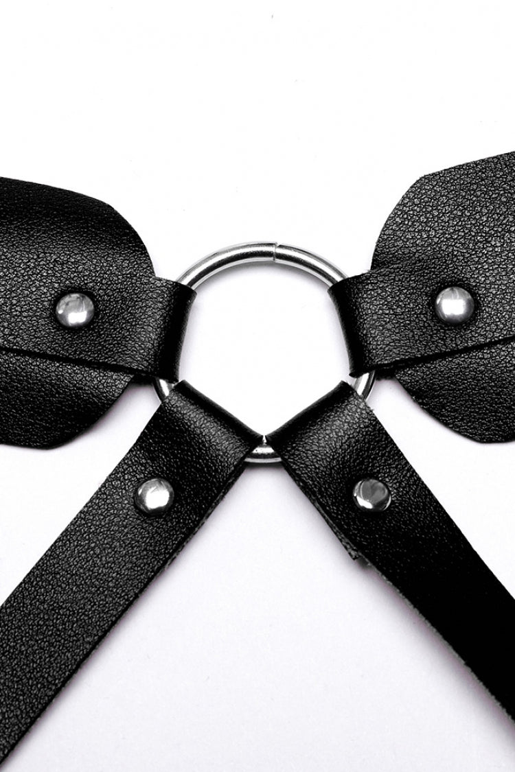 Black Adjustable Faux Leather Waist and Leg Men's Steampunk Harness - Product - 5