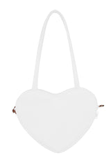 Solid Color Sweet Love Heart Lolita Shoulder Bag 6 Colors - White - 2