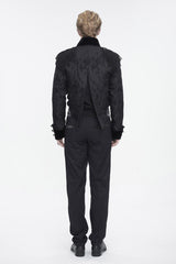 Black Tassels Swallow Tailed Men's Gothic Jacket - Product - 6