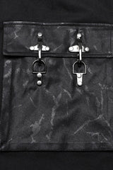 Black Buckle Belt Asymmetric Men's Steampunk Skirt with Side Pockets - Product - 6