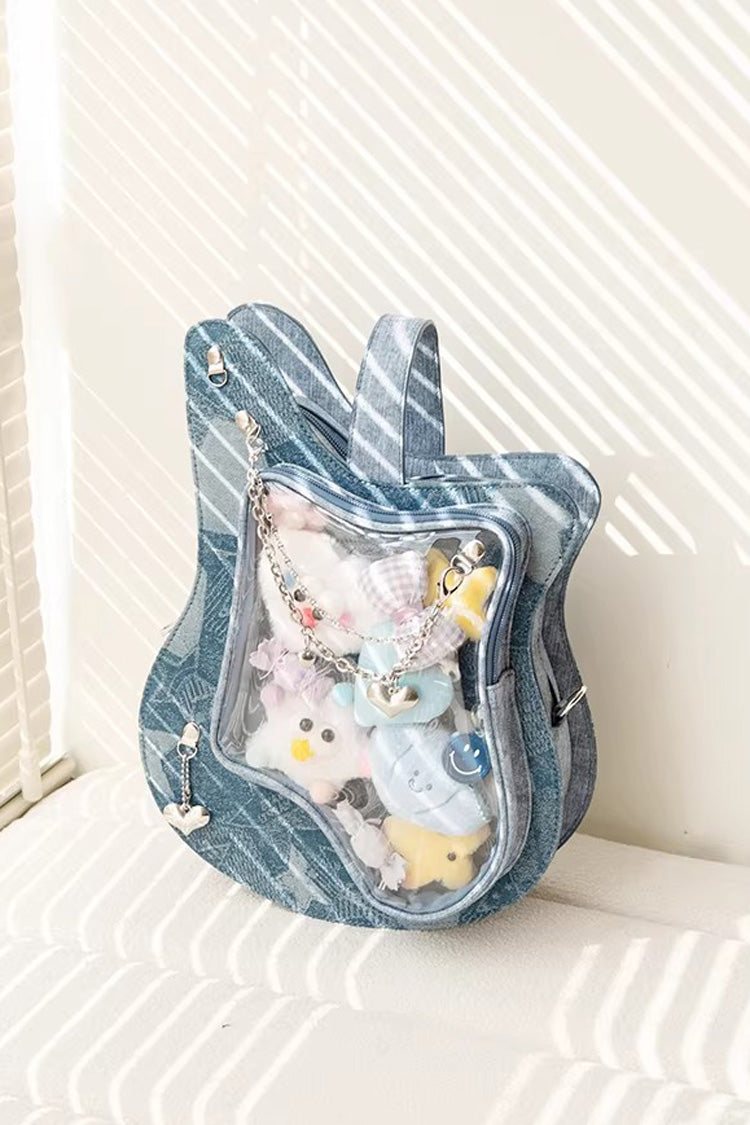 Guitar Heart Printed Chain-Decorated Sweet Lolita Itabag 3 Colors - Product - 14